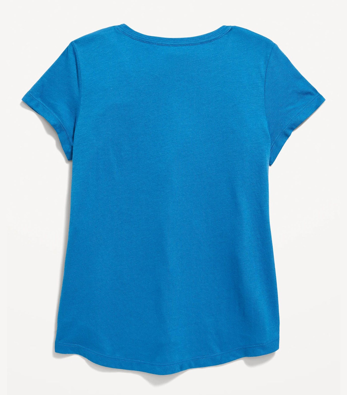 Softest Short-Sleeve Heart-Pocket T-Shirt for Girls - Batik Blue