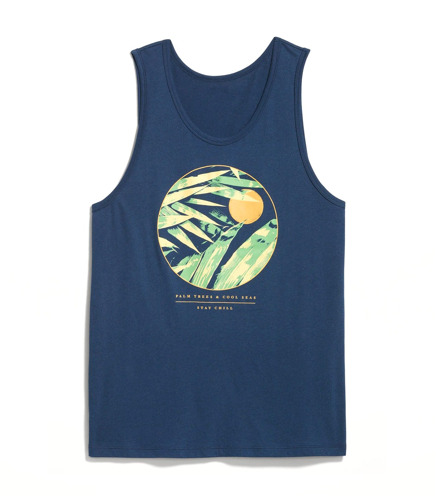 Soft-Washed Graphic Tank Top for Men Obscure Night