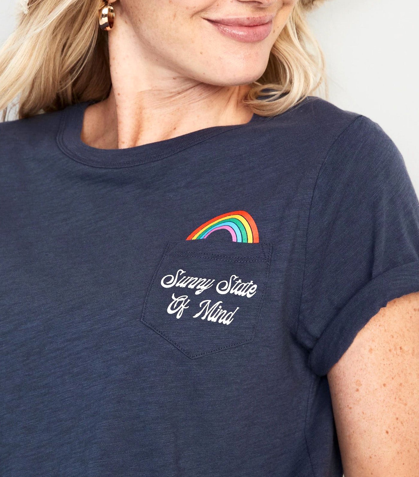 EveryWear Slub-Knit Graphic T-Shirt for Women Volcanic Glass