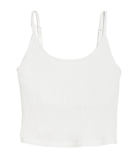 Strappy Rib-Knit Cropped Tank Top for Women Calla Lily
