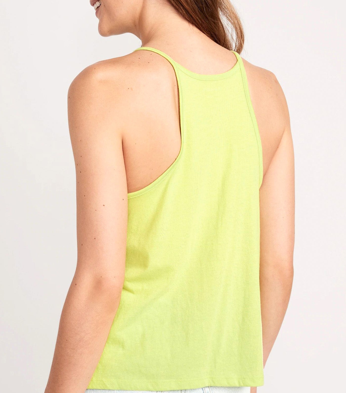 Relaxed Halter Tank Top for Women Green Sprout