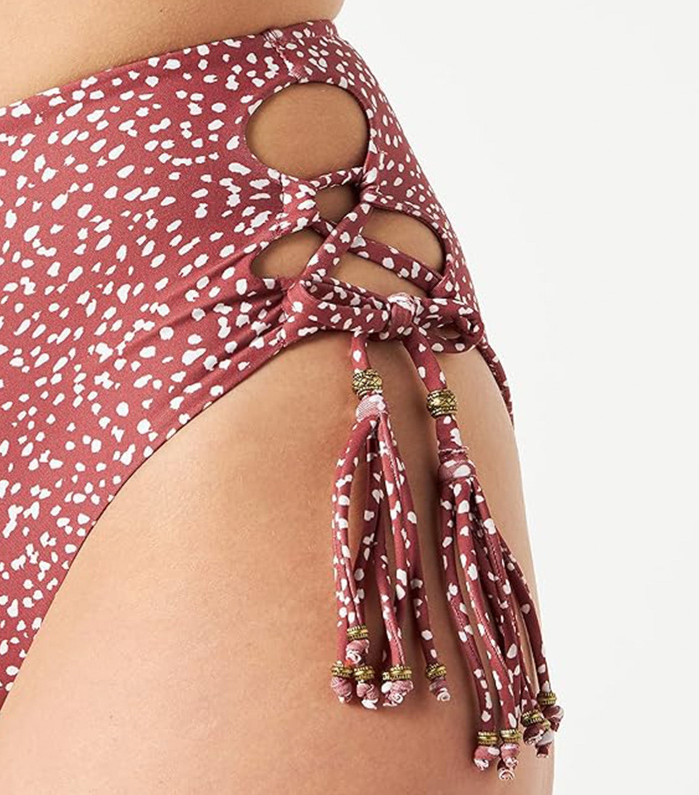 Animal Print High-Waisted Bikini Bottoms Brown