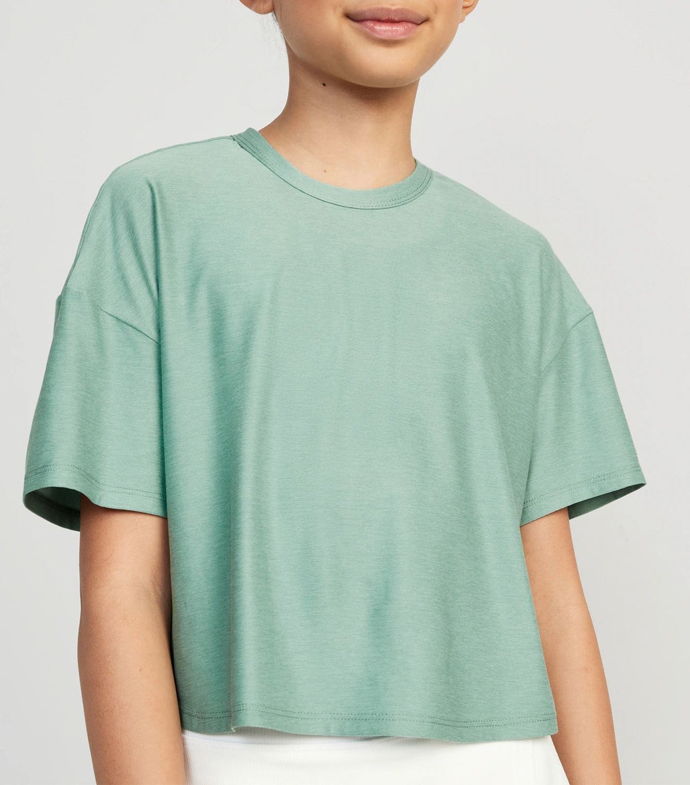 Cloud 94 Soft Go-Dry Cool Cropped T-Shirt for Girls - English Ivy