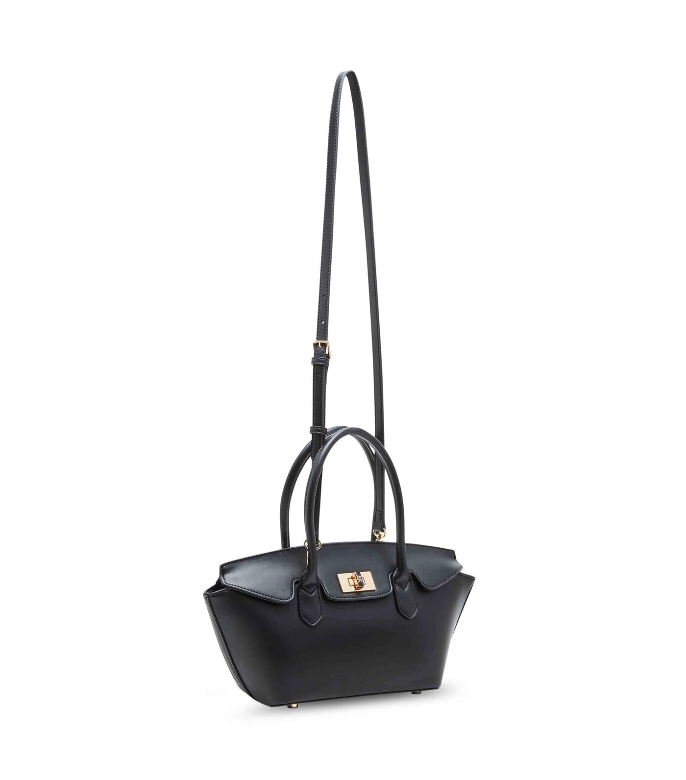 East West Clam Closure Satchel Black