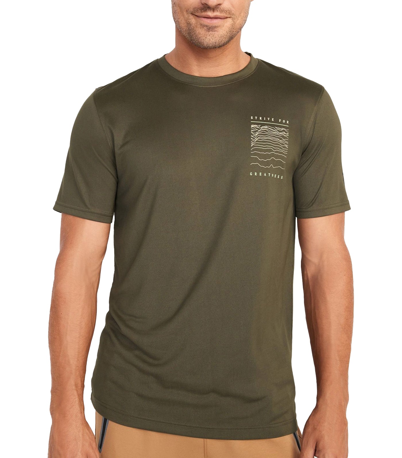 Graphic Go-Dry Cool Odor-Control Core T-Shirt for Men Heritage Green