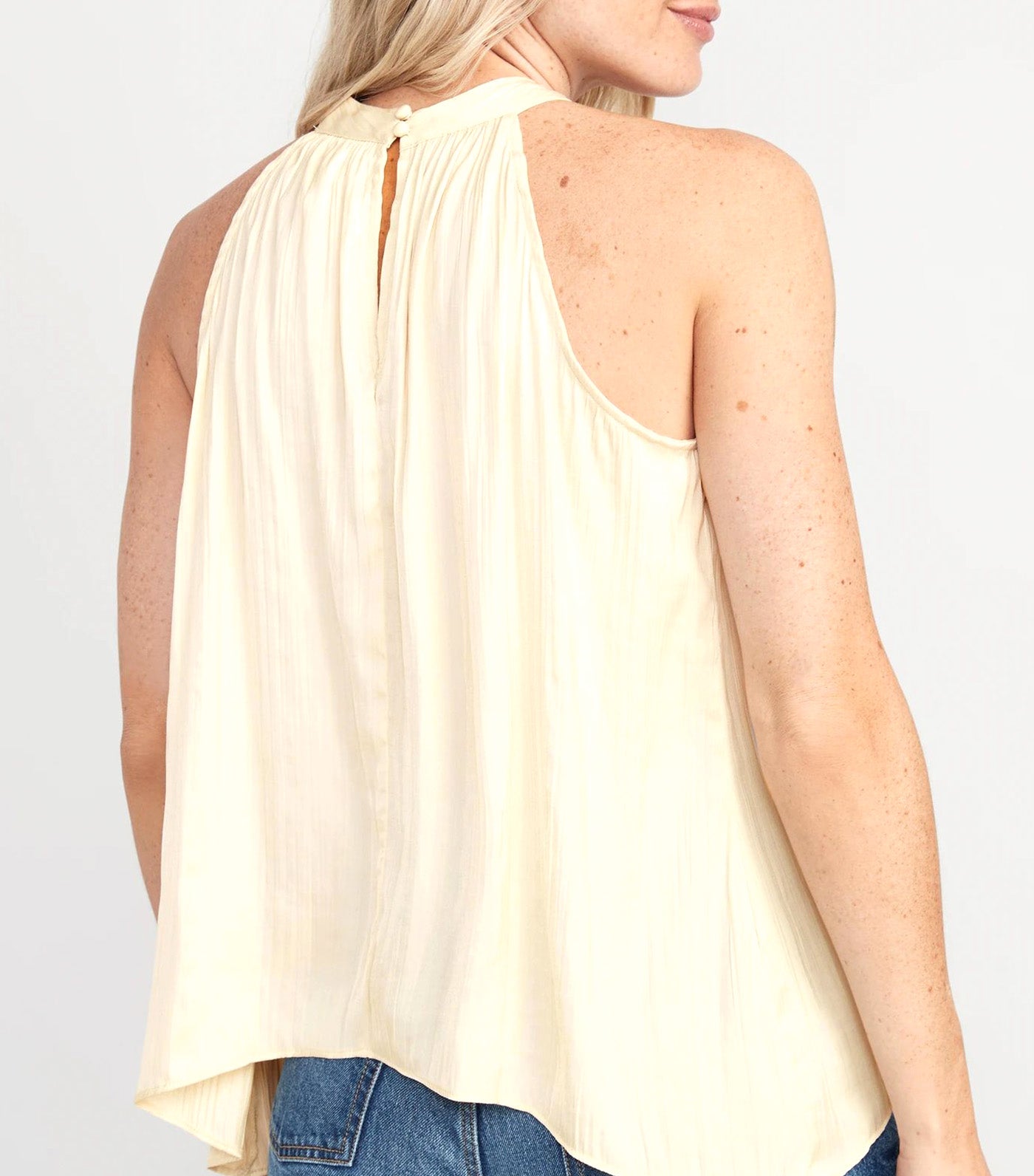 Sleeveless Satin Twist-Front Top for Women Cozy Cashmere