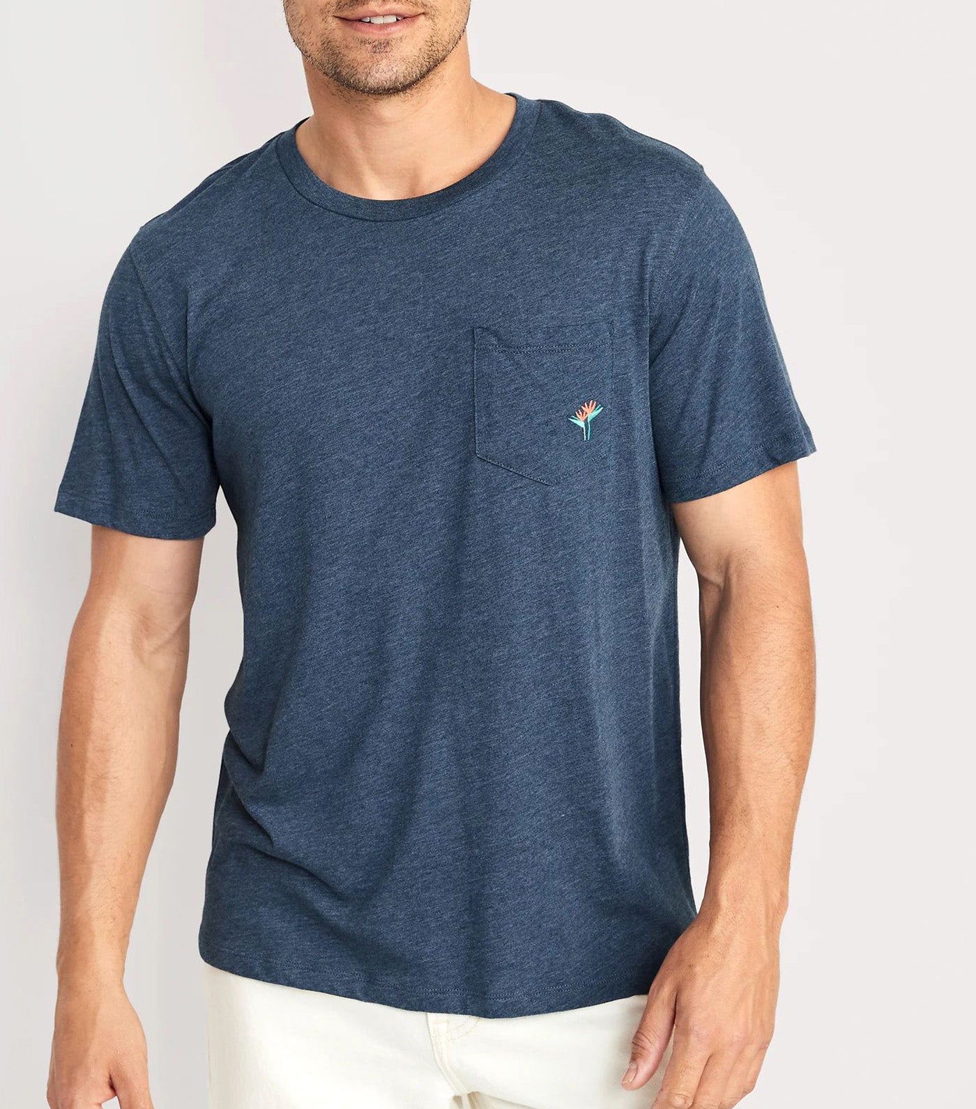 Soft-Washed Crew-Neck Graphic Pocket T-Shirt Obscure Night