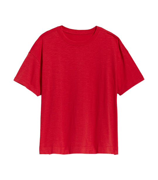 Vintage Slub-knit T-shirt For Women Robbie Red