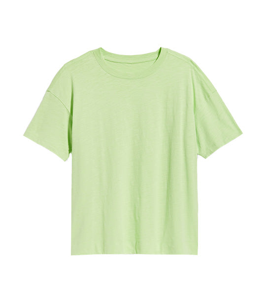 Vintage Slub-knit T-shirt For Women Soft Limon