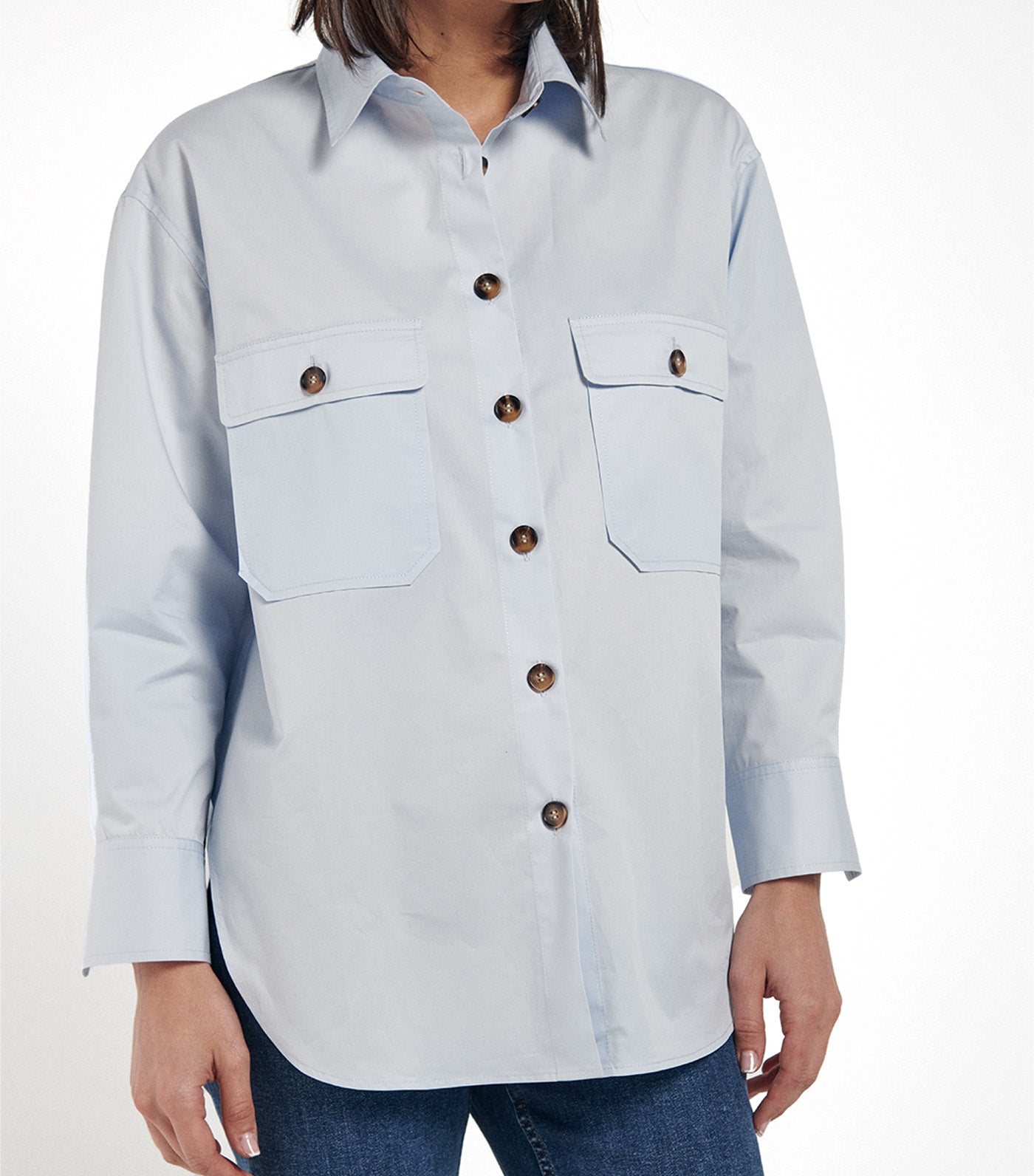 Oversized Utility Shirt Blue