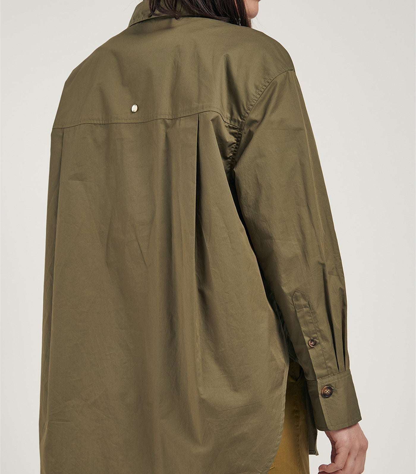 Oversized Utility Shirt Dark Khaki