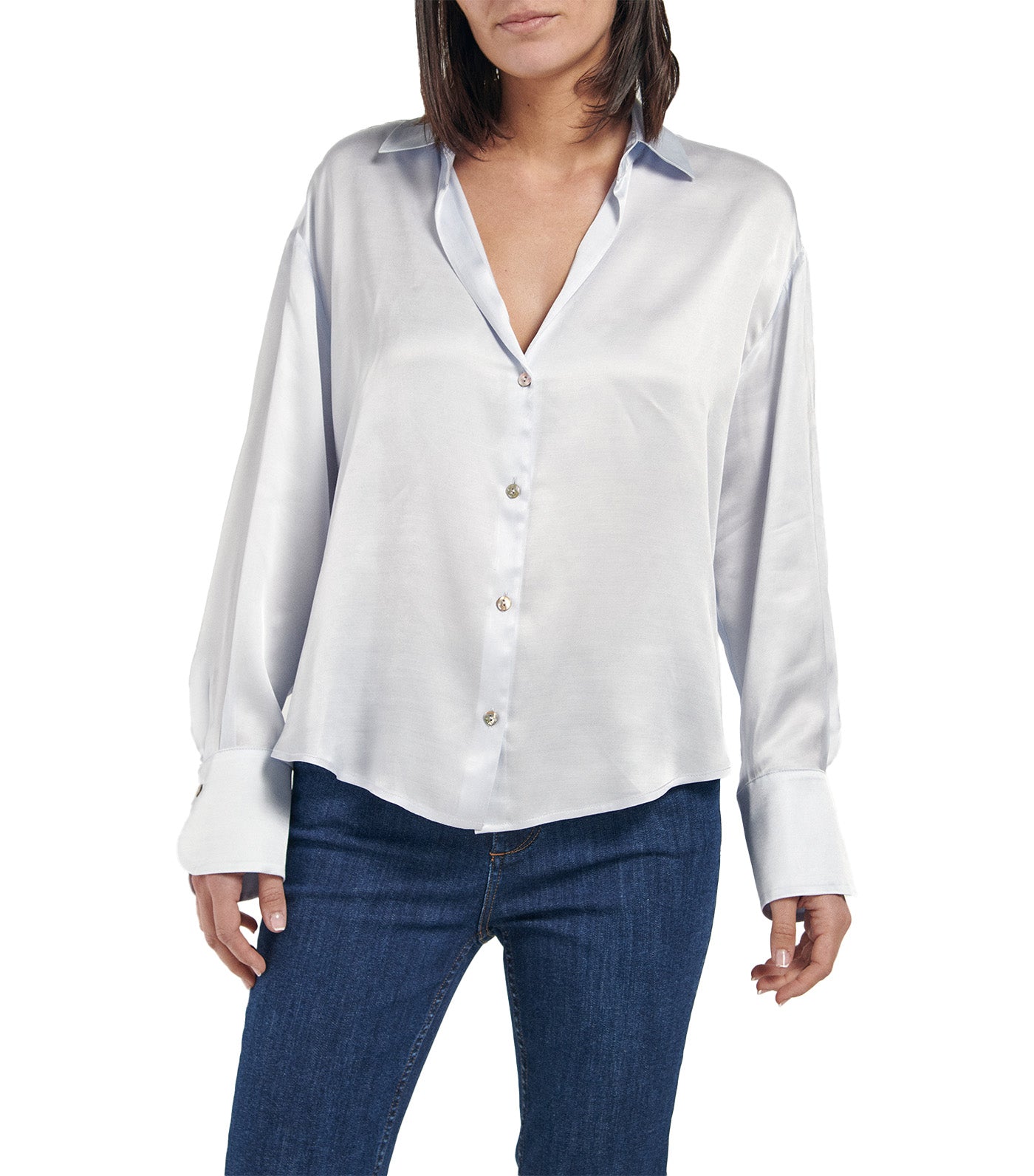 Flowing Satin Blouse Ivory