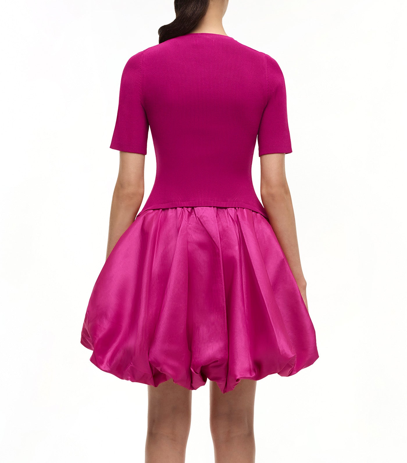 Kenny Short Sleeve Bubble Mini Dress Magenta