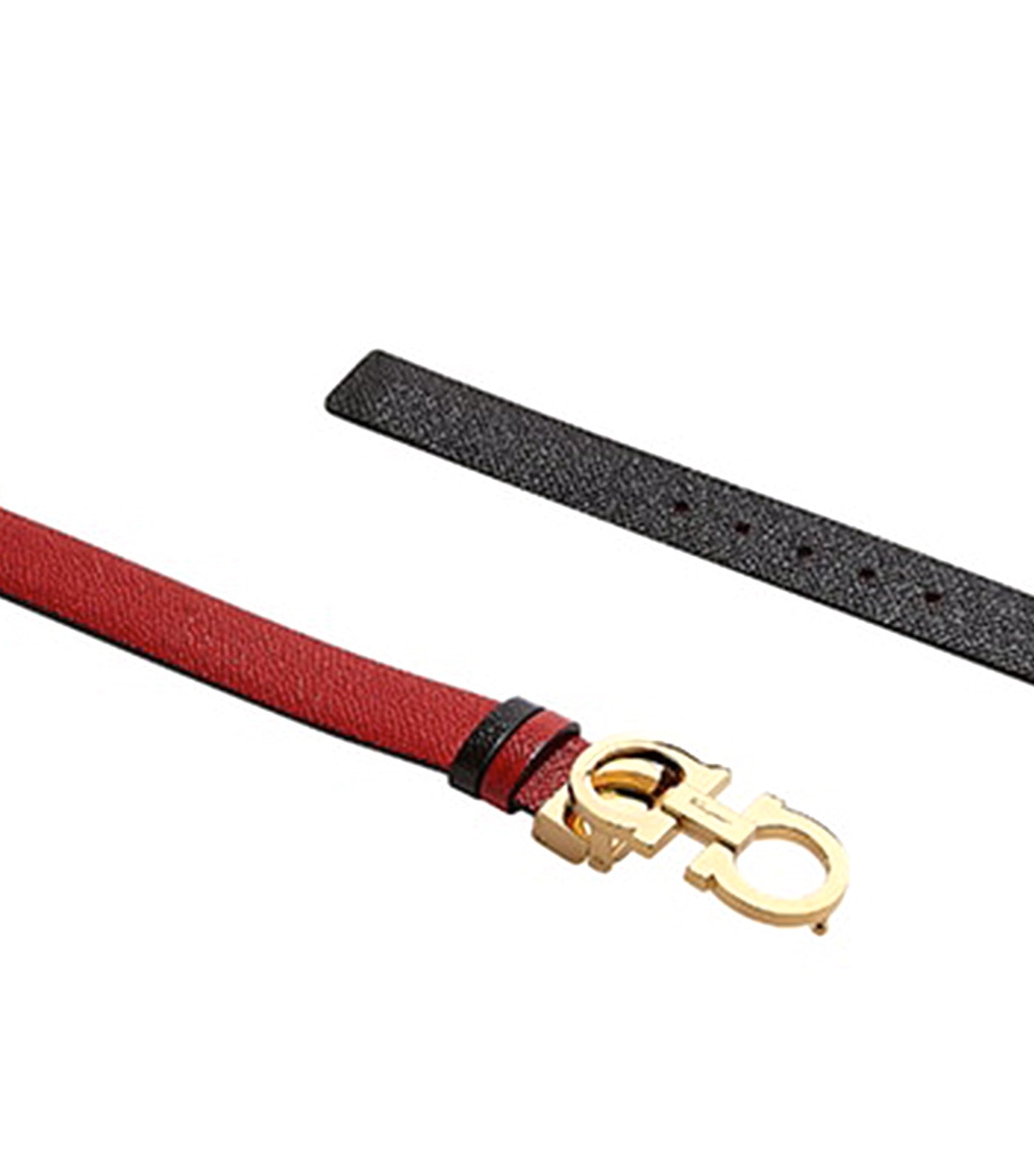 Reversible and Adjustable Gancini Belt Lipstick Red/Black