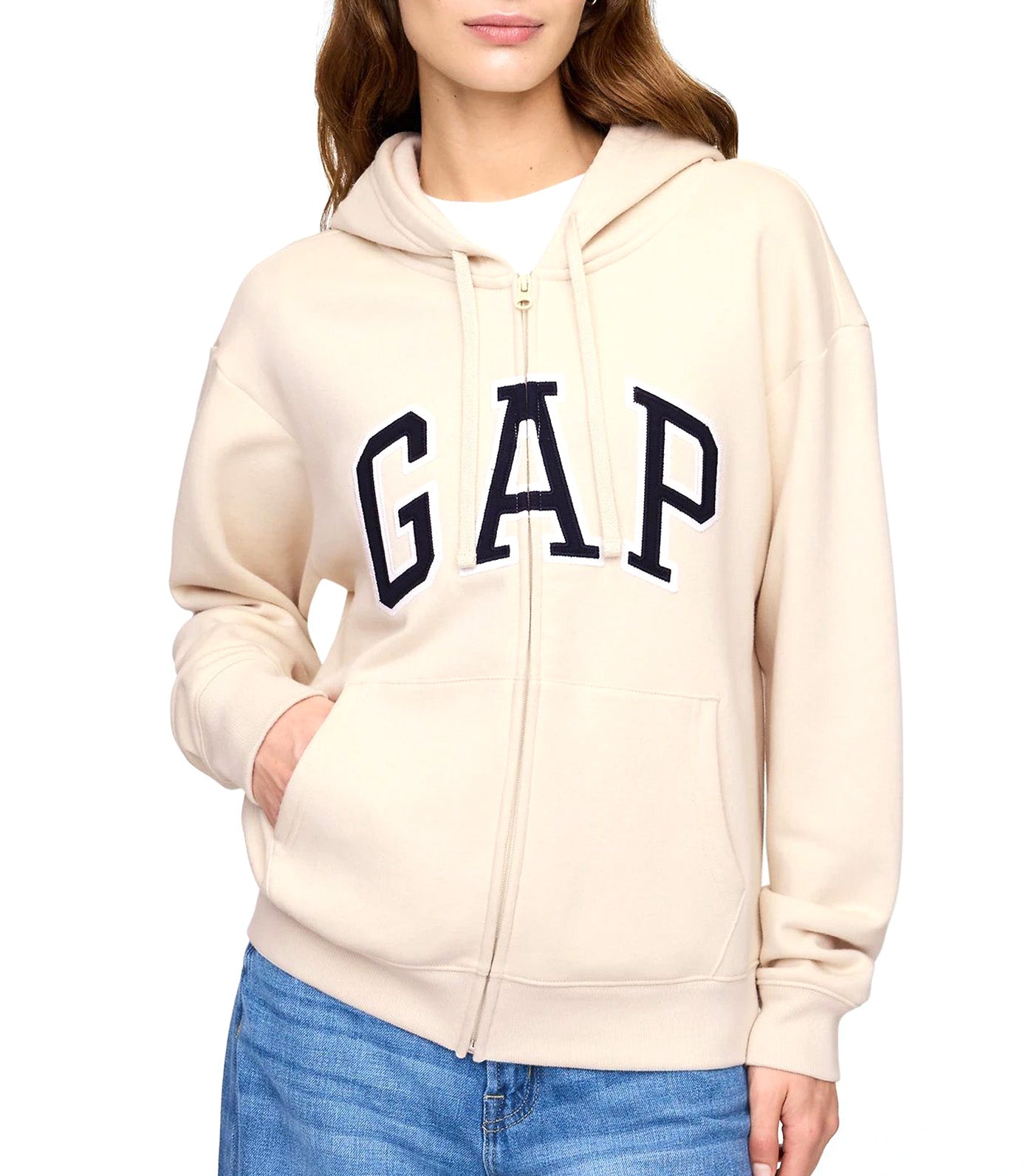 Relaxed Logo Zip Hoodie