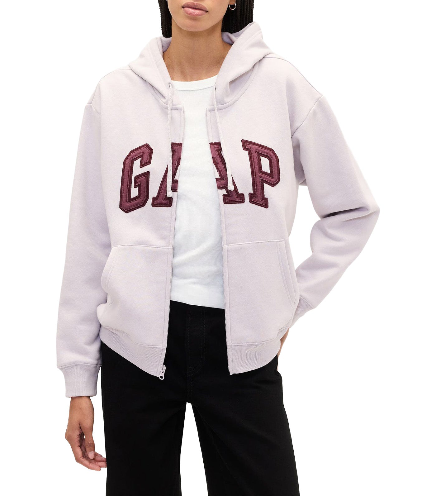 Relaxed Logo Zip Hoodie