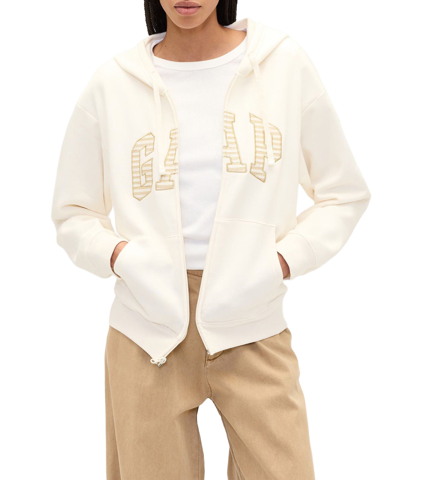 Relaxed Logo Zip Hoodie