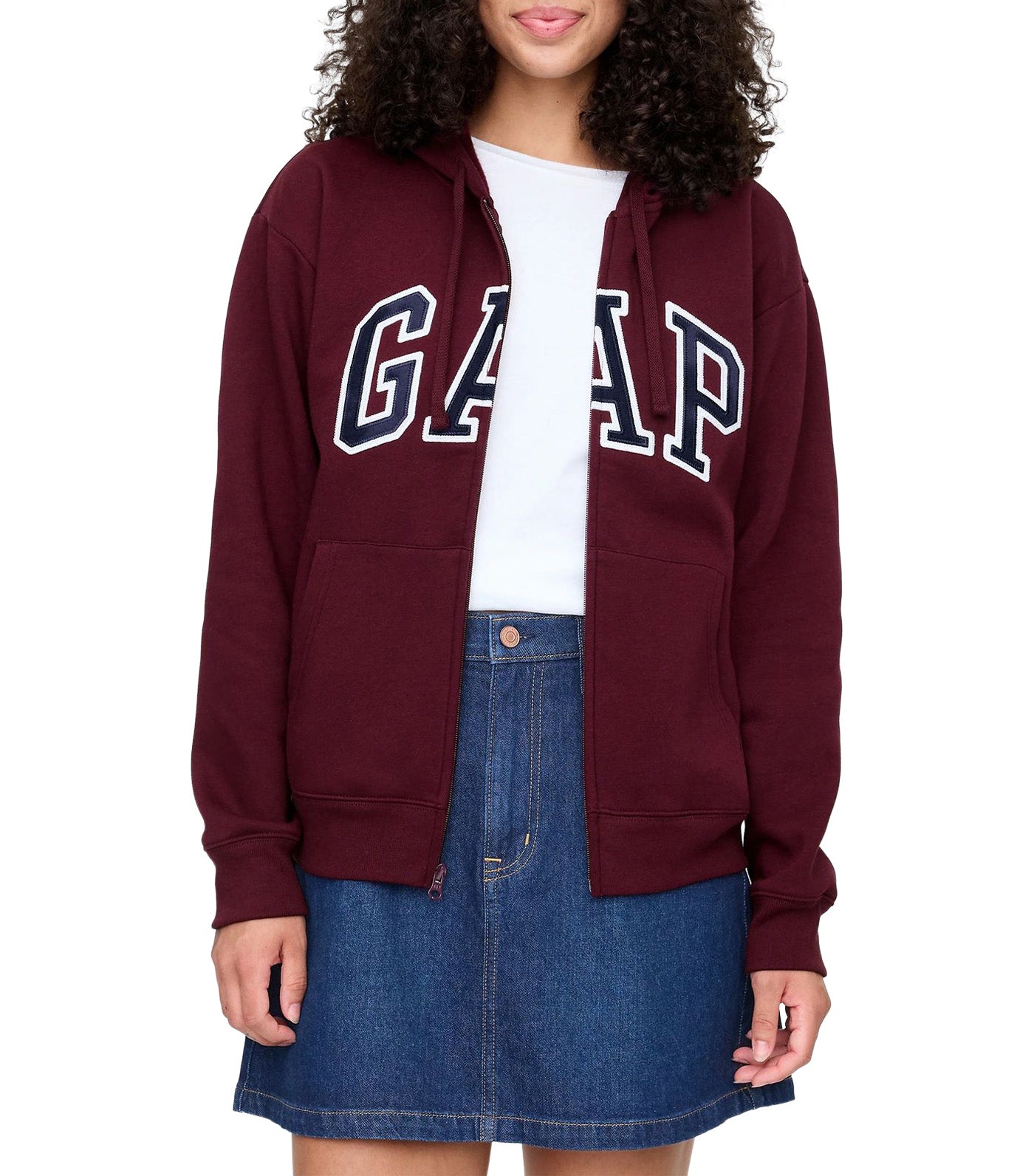 Women's Relaxed Gap Logo Zip Hoodie