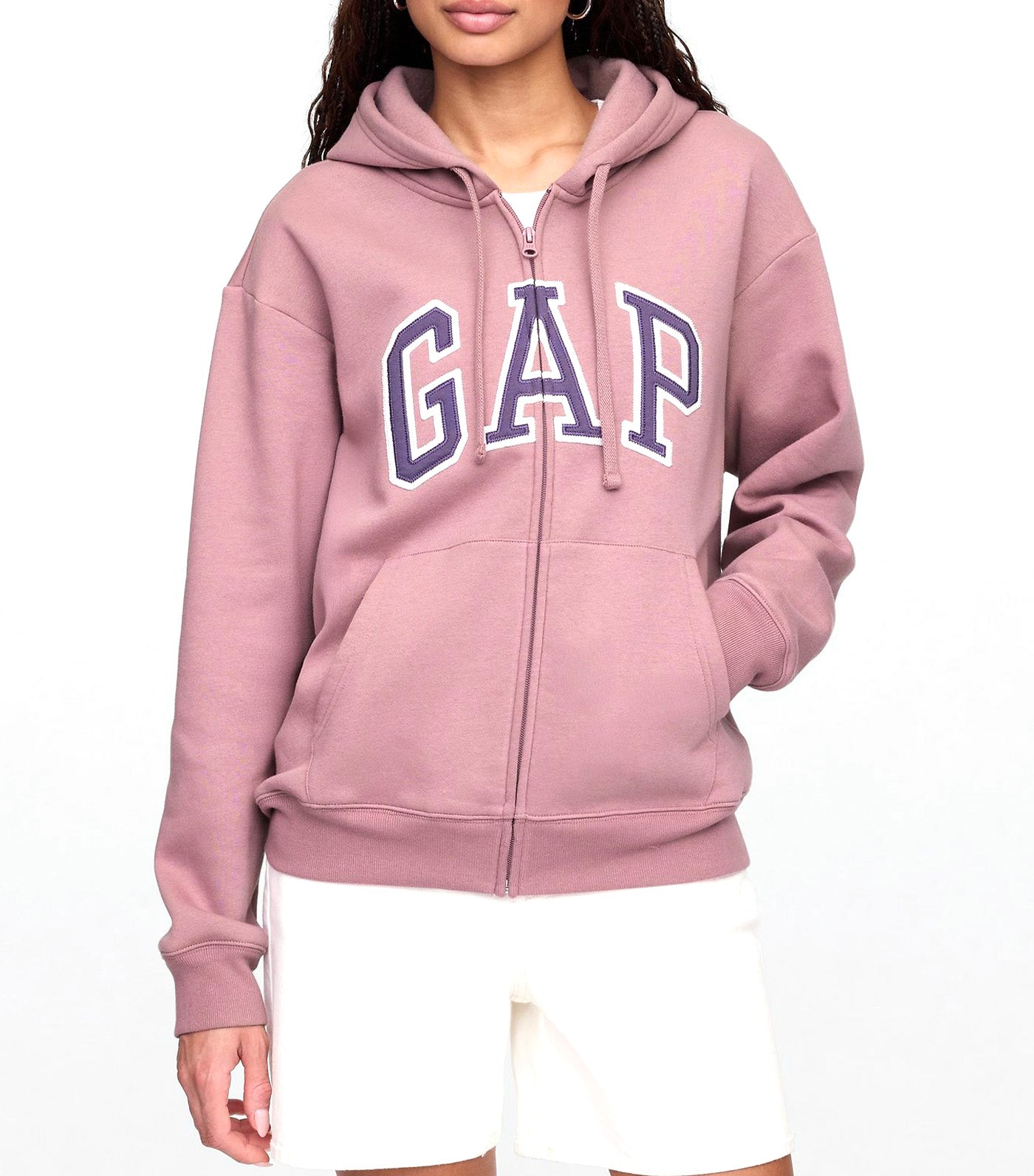 Relaxed Logo Zip Hoodie