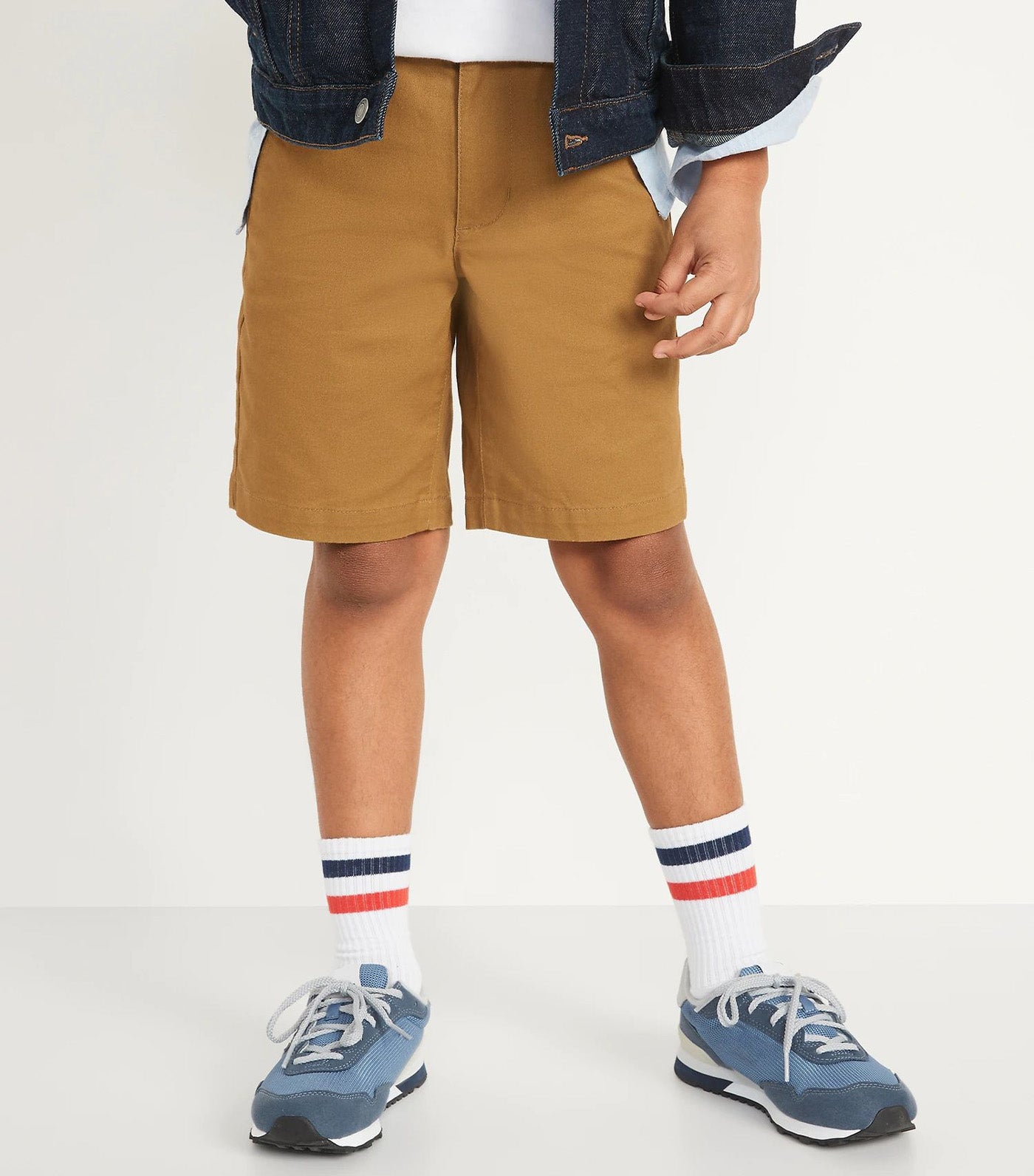 Built-In Flex Straight Twill Shorts for Boys (At Knee) - Bandolier Brown