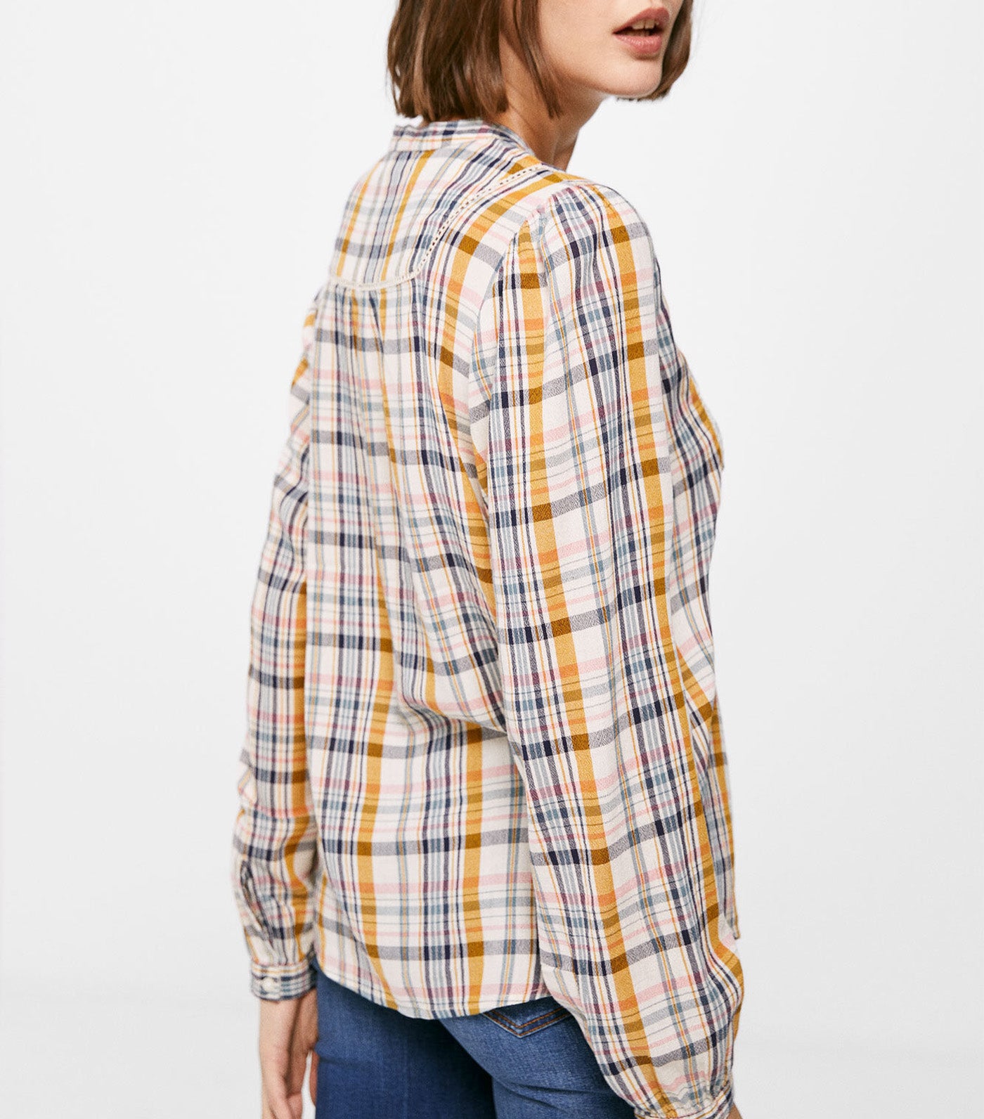 Checked Buttons Blouse Multicolor
