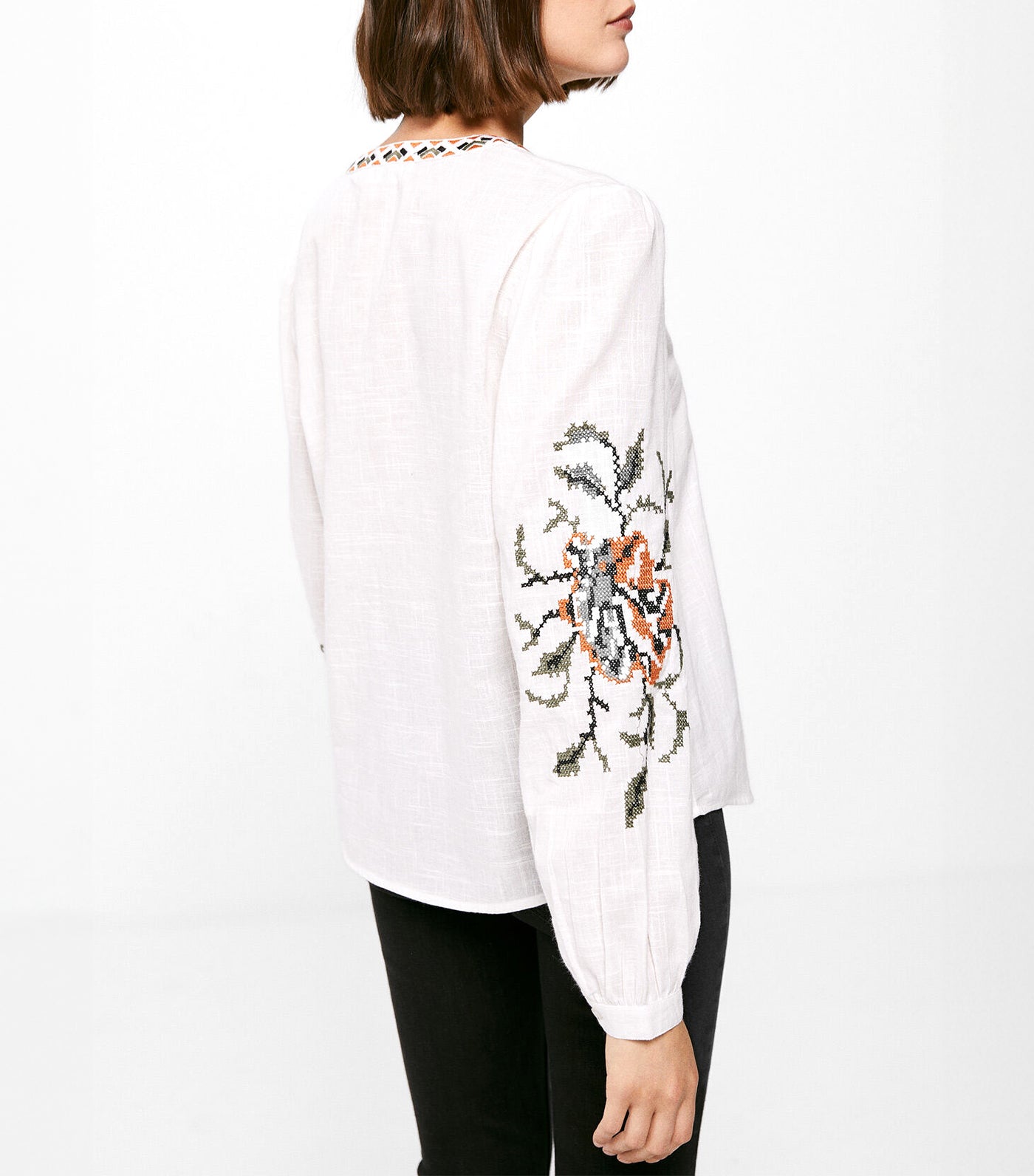 Embroidered Ethnic Blouse White
