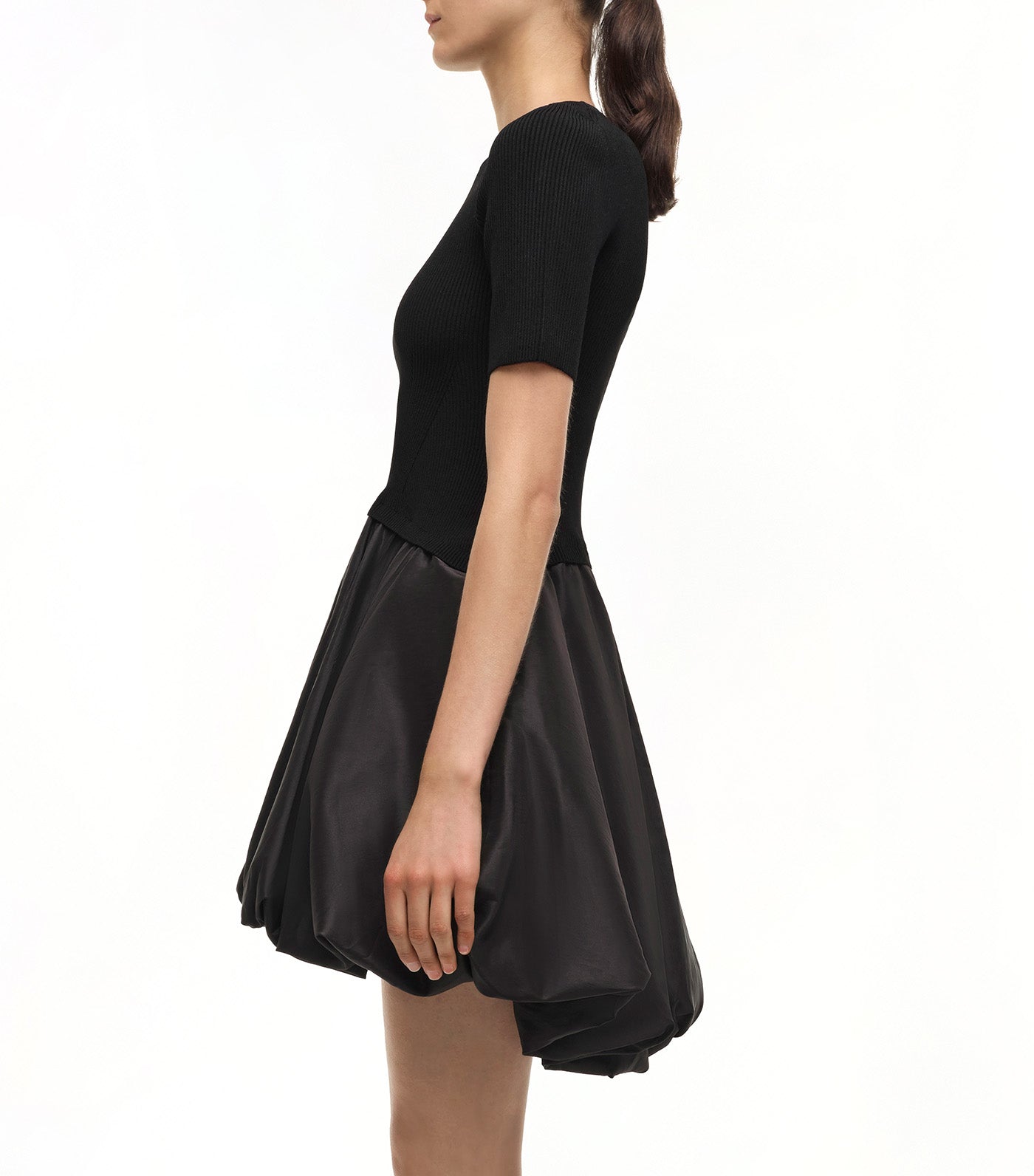 Kenny Short Sleeve Bubble Mini Dress Black