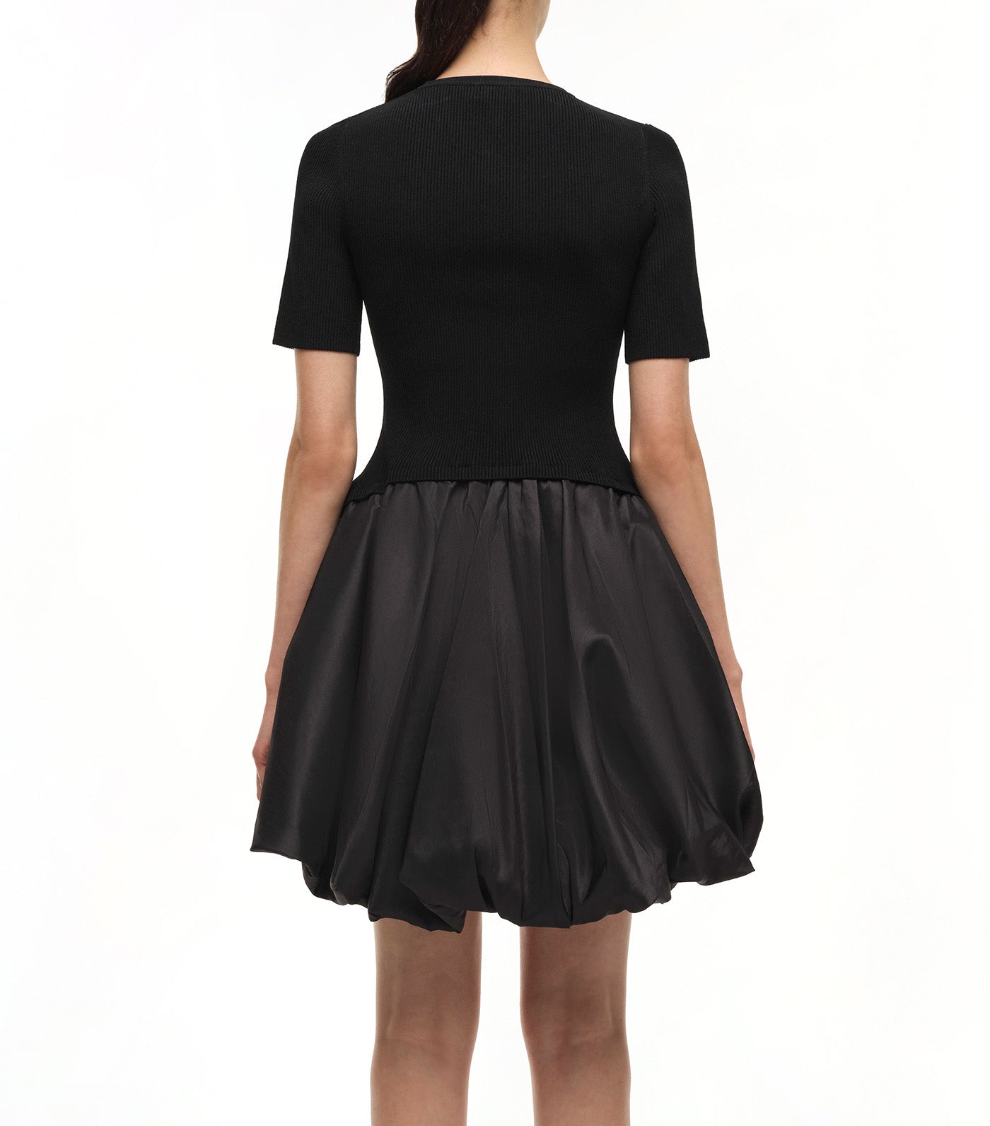 Kenny Short Sleeve Bubble Mini Dress Black