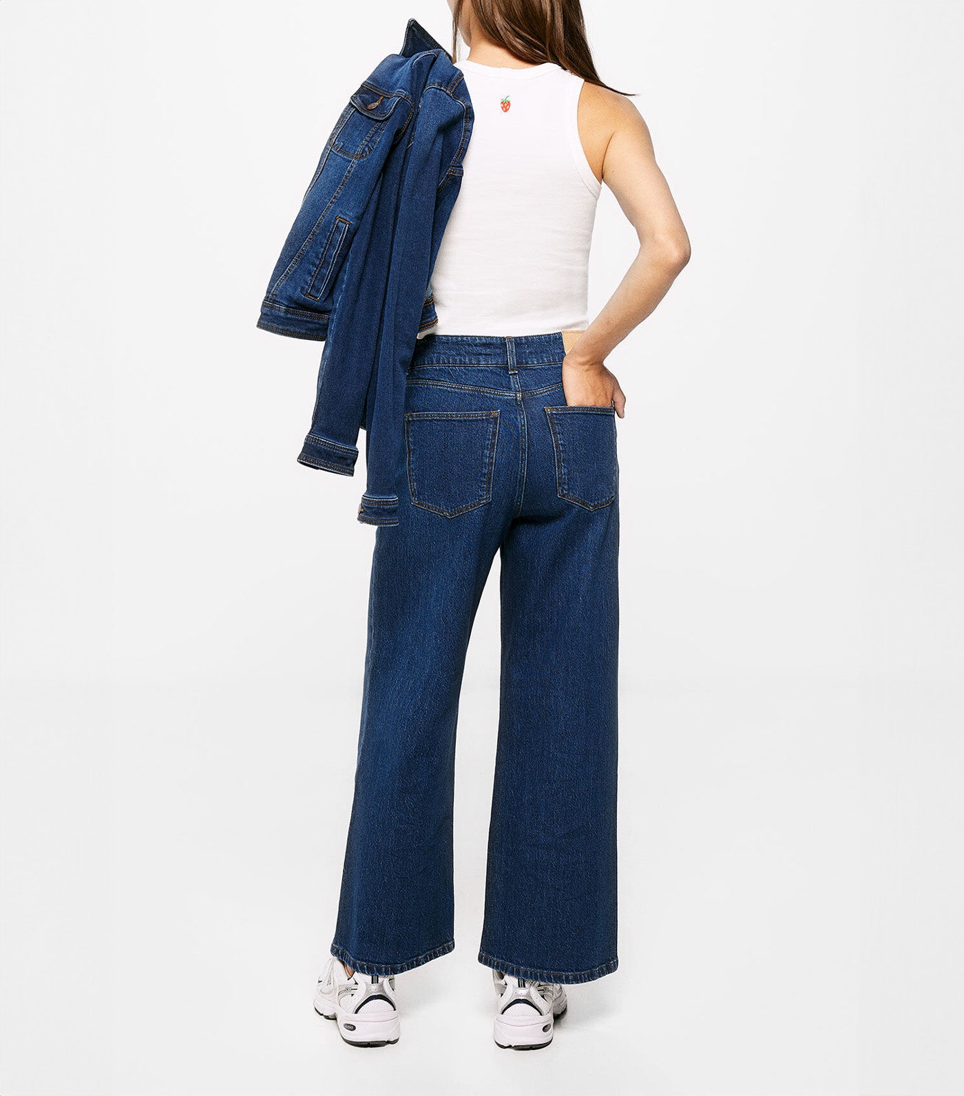 Sustainable Wash Culotte Jeans Dark Blue