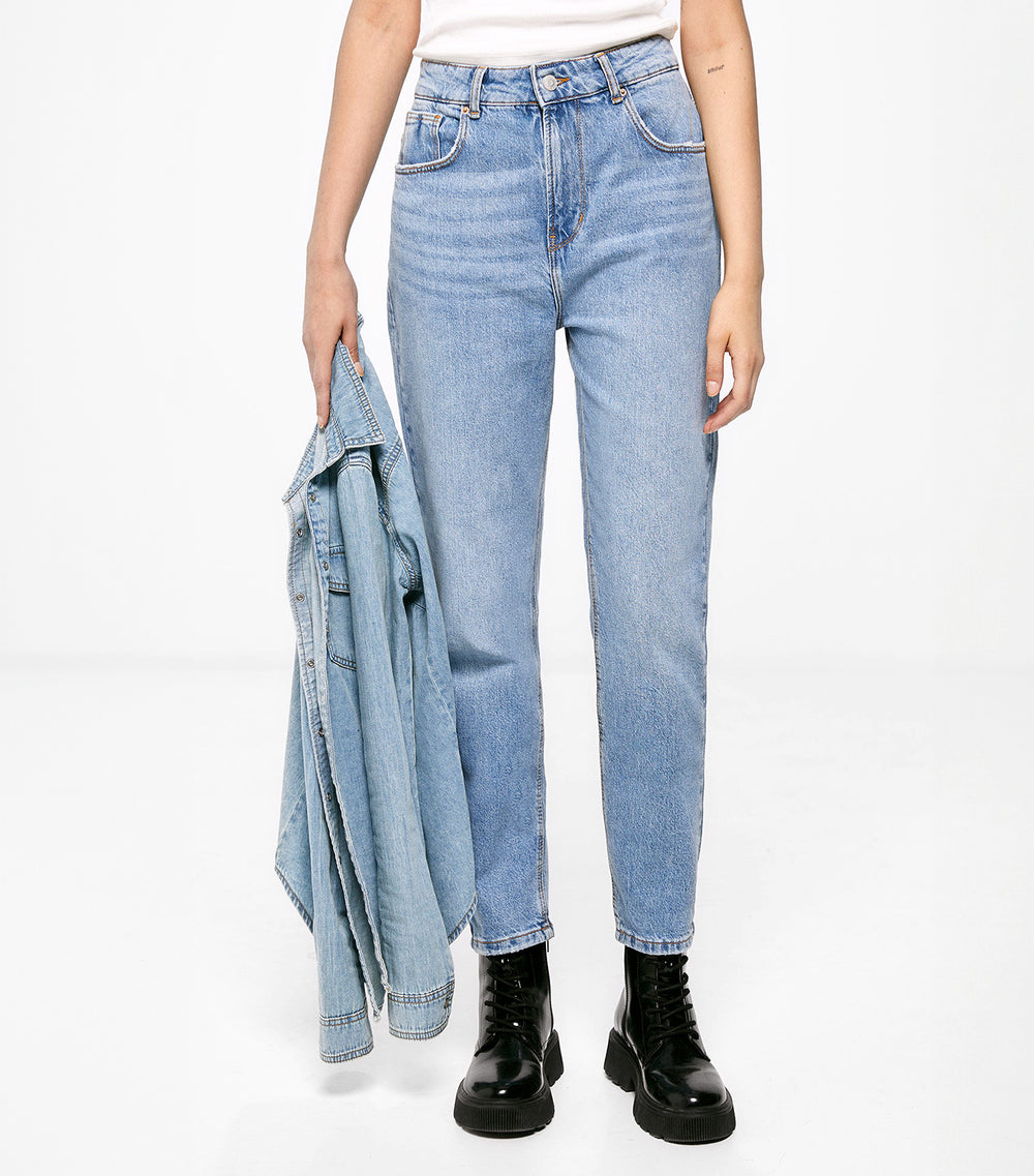 Springfield Cotton Mom Jeans Blue | Rustan's