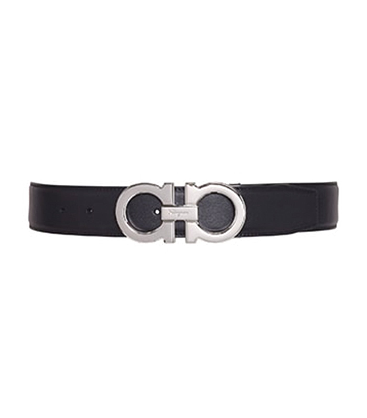 Reversible and Adjustable Gancini Belt Black