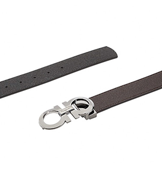 Ferragamo Reversible and Adjustable Gancini Belt Black/Testa Ferragamo Reversible and Adjustable Gancini Belt Black/Testa