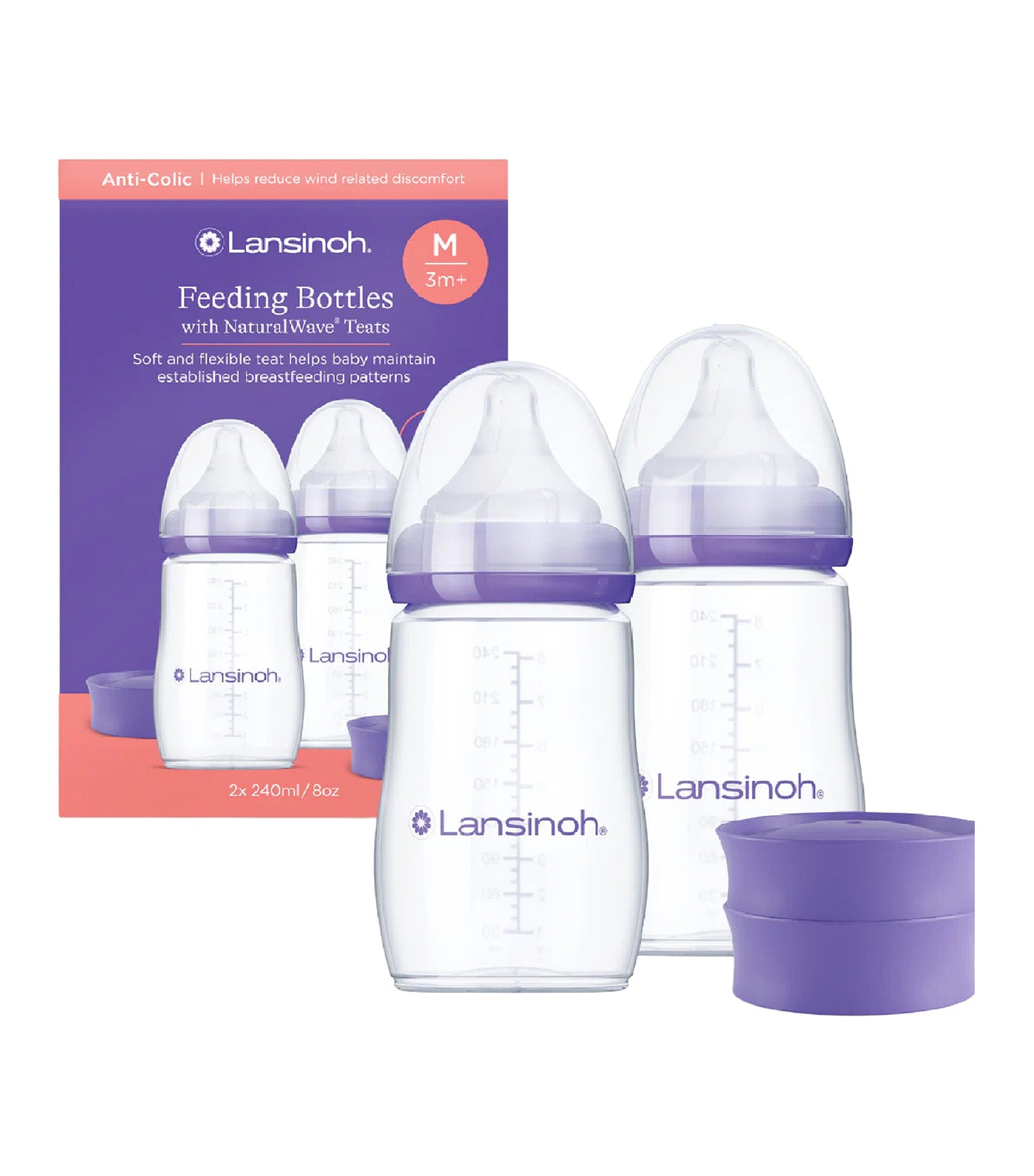 Feeding Bottles with Natural Wave Teats M