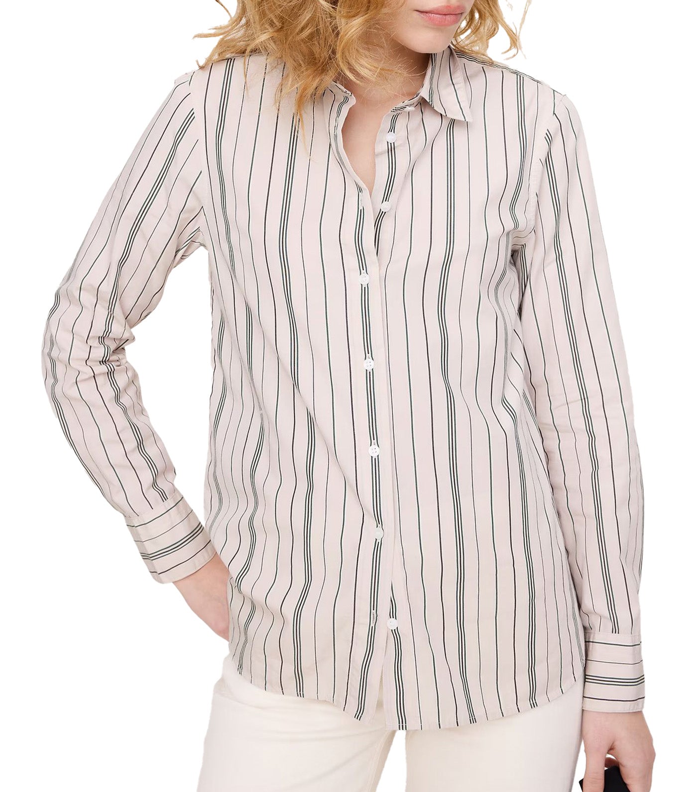 Banana Republic The Everyday Shirt in Cotton Poplin Neutral Stripe