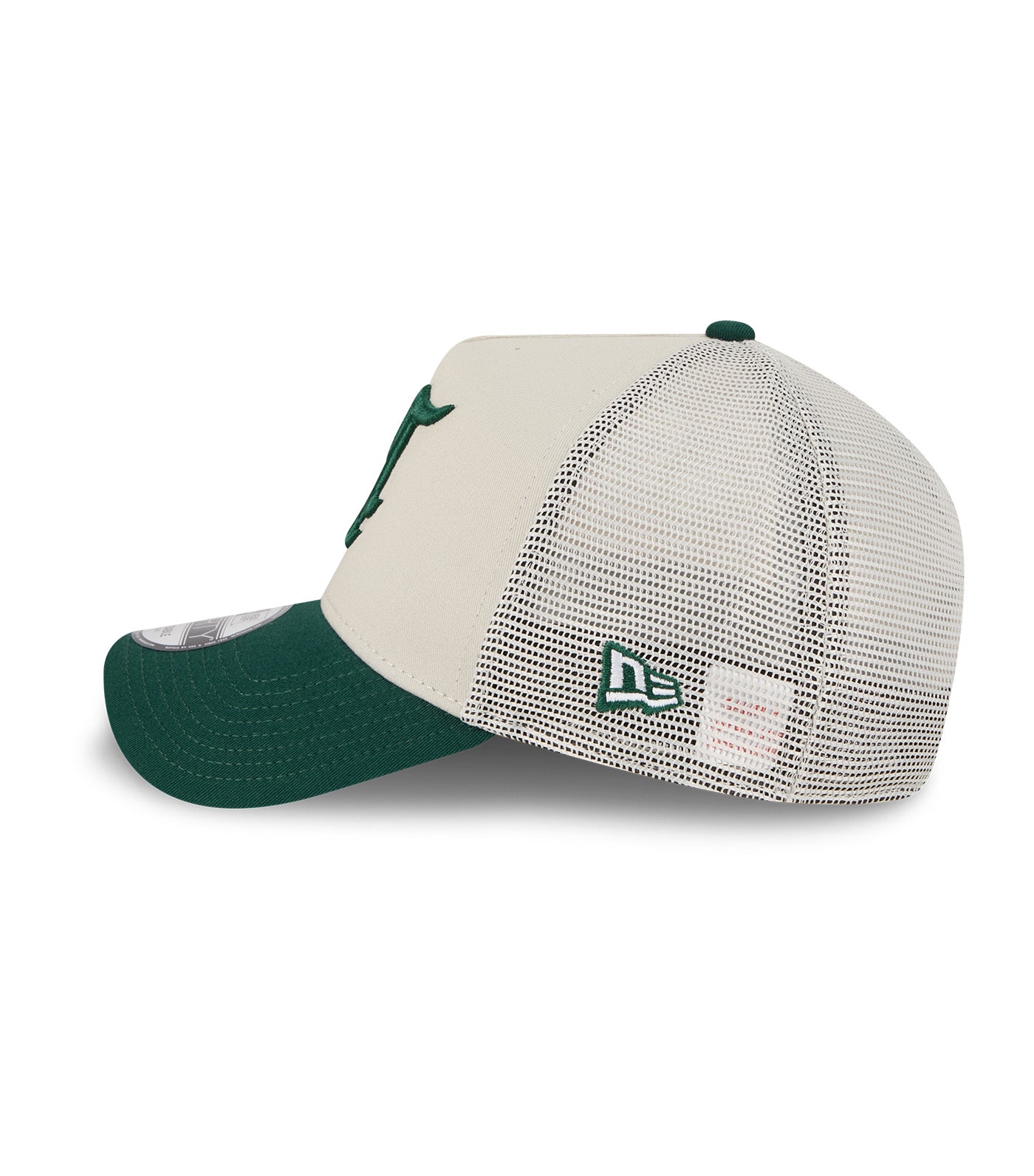 Oakland Athletics Upside Down 9FORTY A-Frame Trucker Cap Stone/Green
