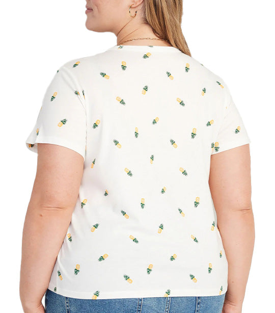 EveryWear Crew-neck Printed T-shirt For Women Pineapples