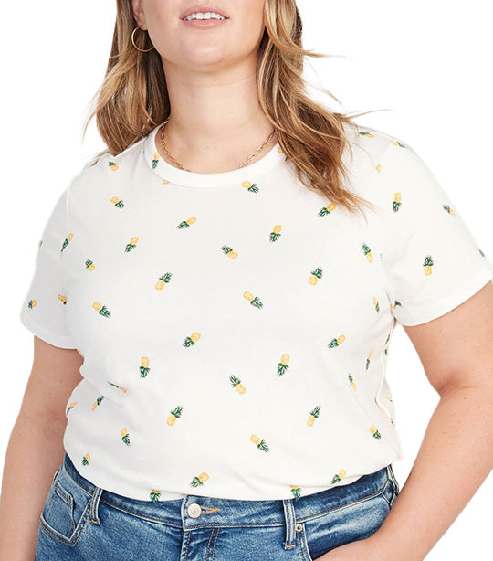 EveryWear Crew-neck Printed T-shirt For Women Pineapples