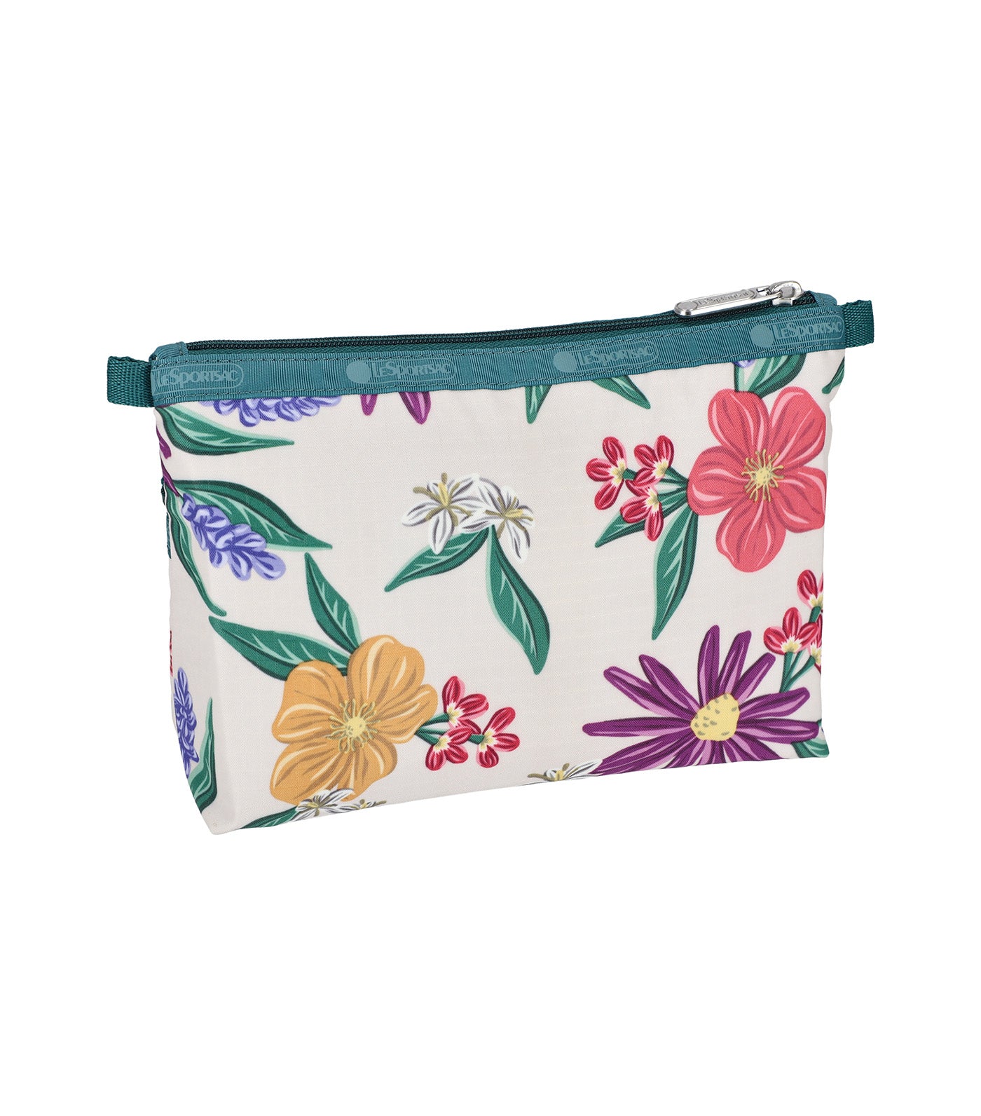 Cosmetic Clutch Graphic Floral Ivory