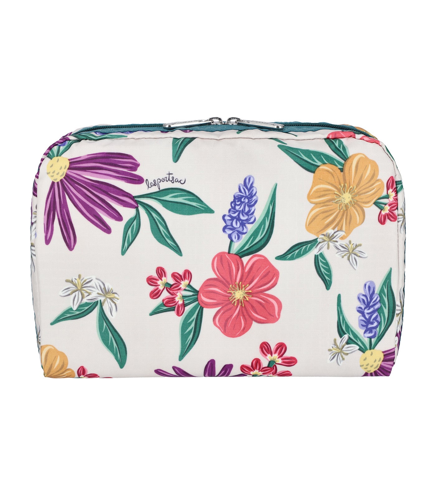 Rectangular Cosmetic Extra Large Graphic Floral Ivory