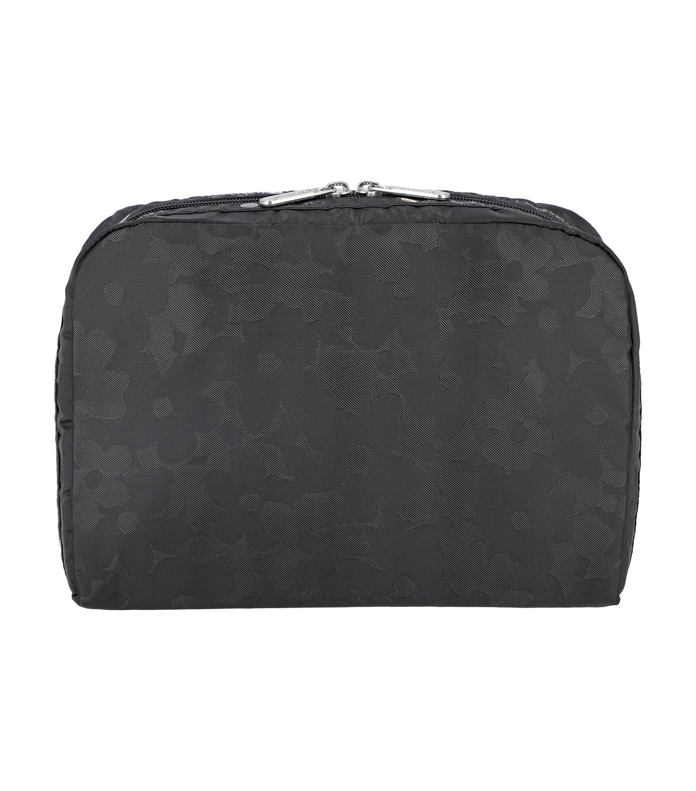 Extra Large Rectangular Cosmetic Black Floral Jacquar