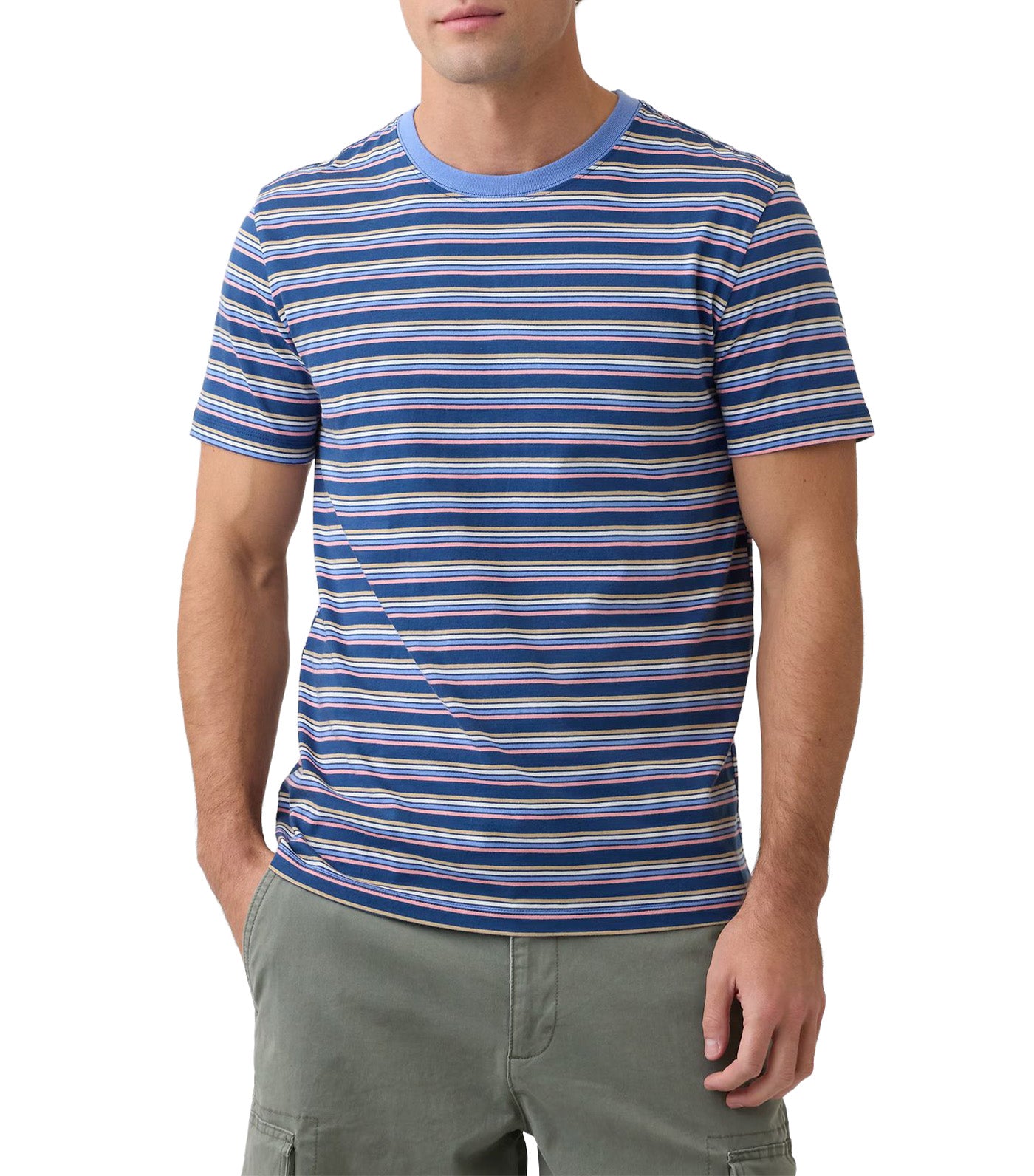 Everyday Soft Stripe Crewneck T-Shirt Blue