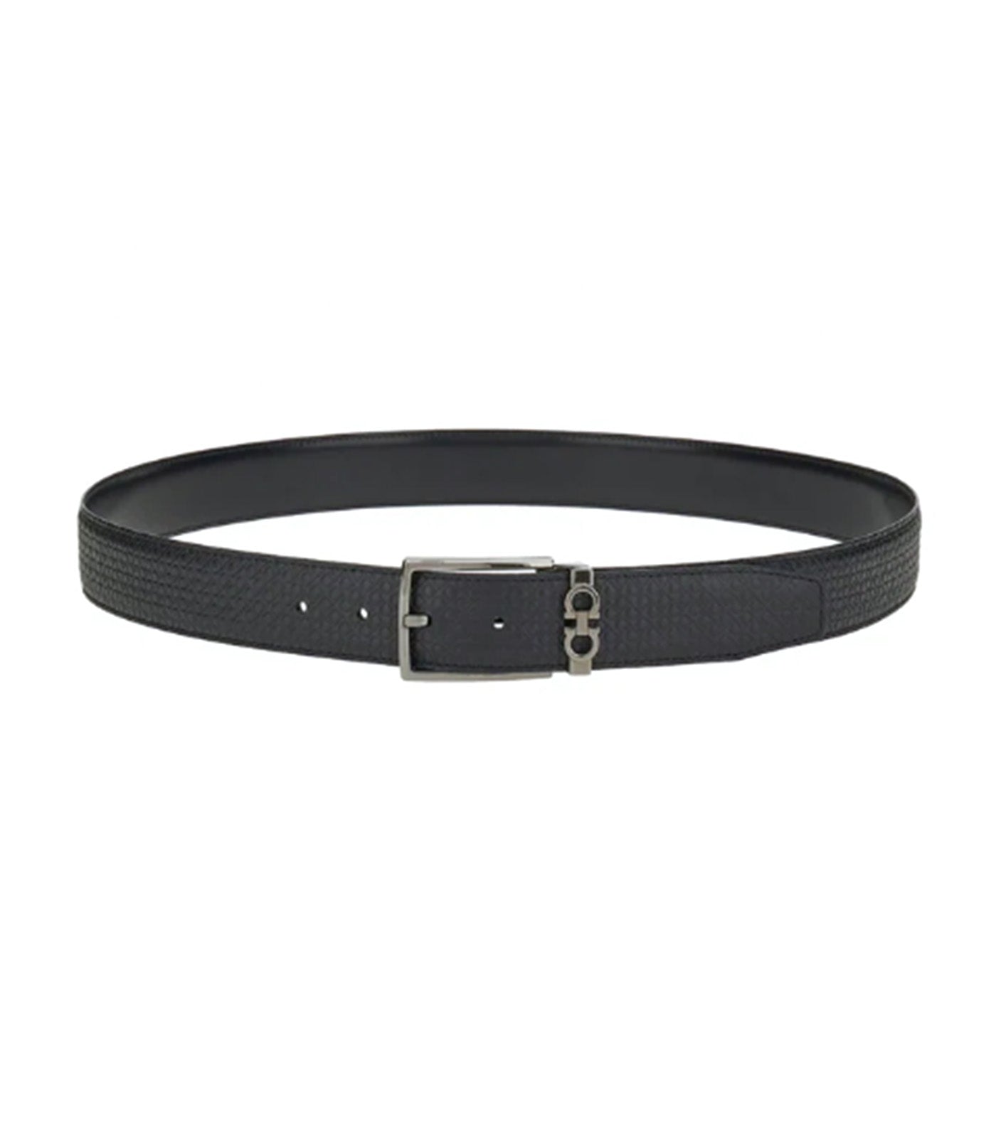 Reversible Gancini Belt Black