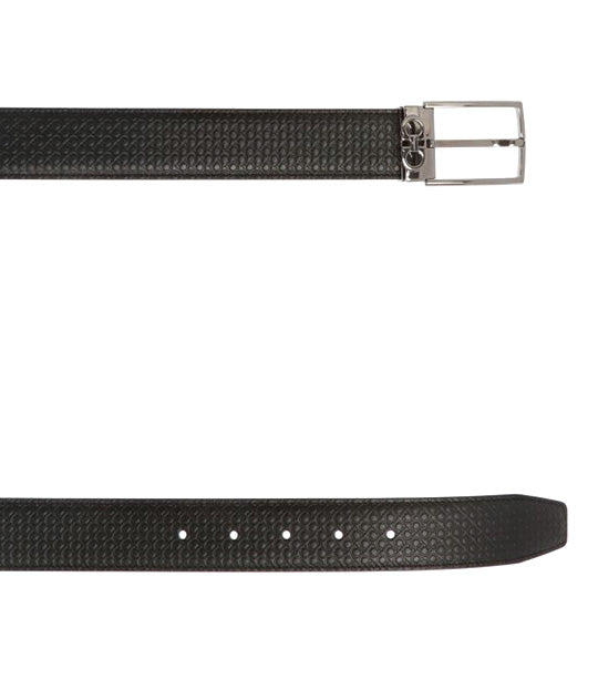 Reversible and Adjustable Gancini Belt Black