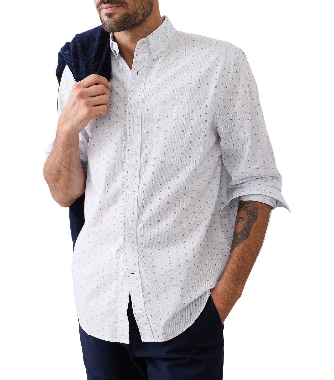 Banana Republic Slim-Fit Softwash Cotton Shirt Neutral Print