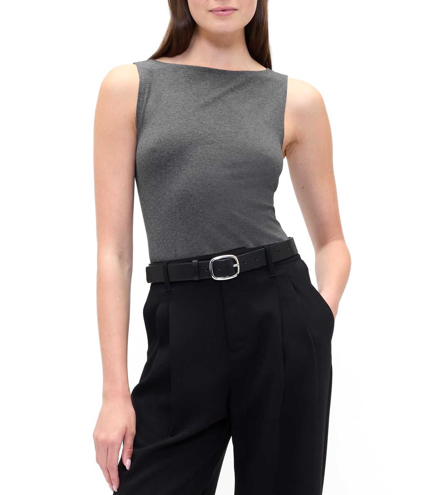 Ribbed Boatneck Tank Top