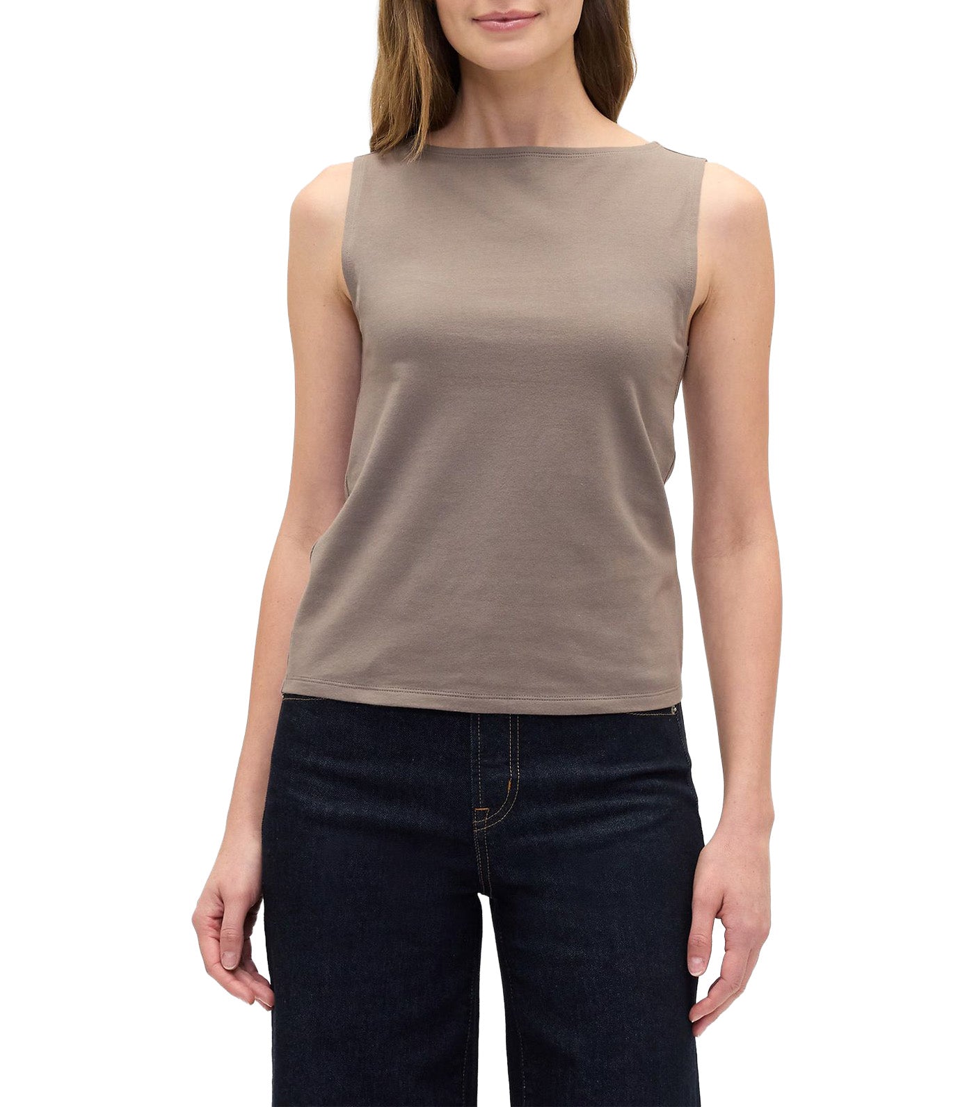 Ribbed Boatneck Tank Top