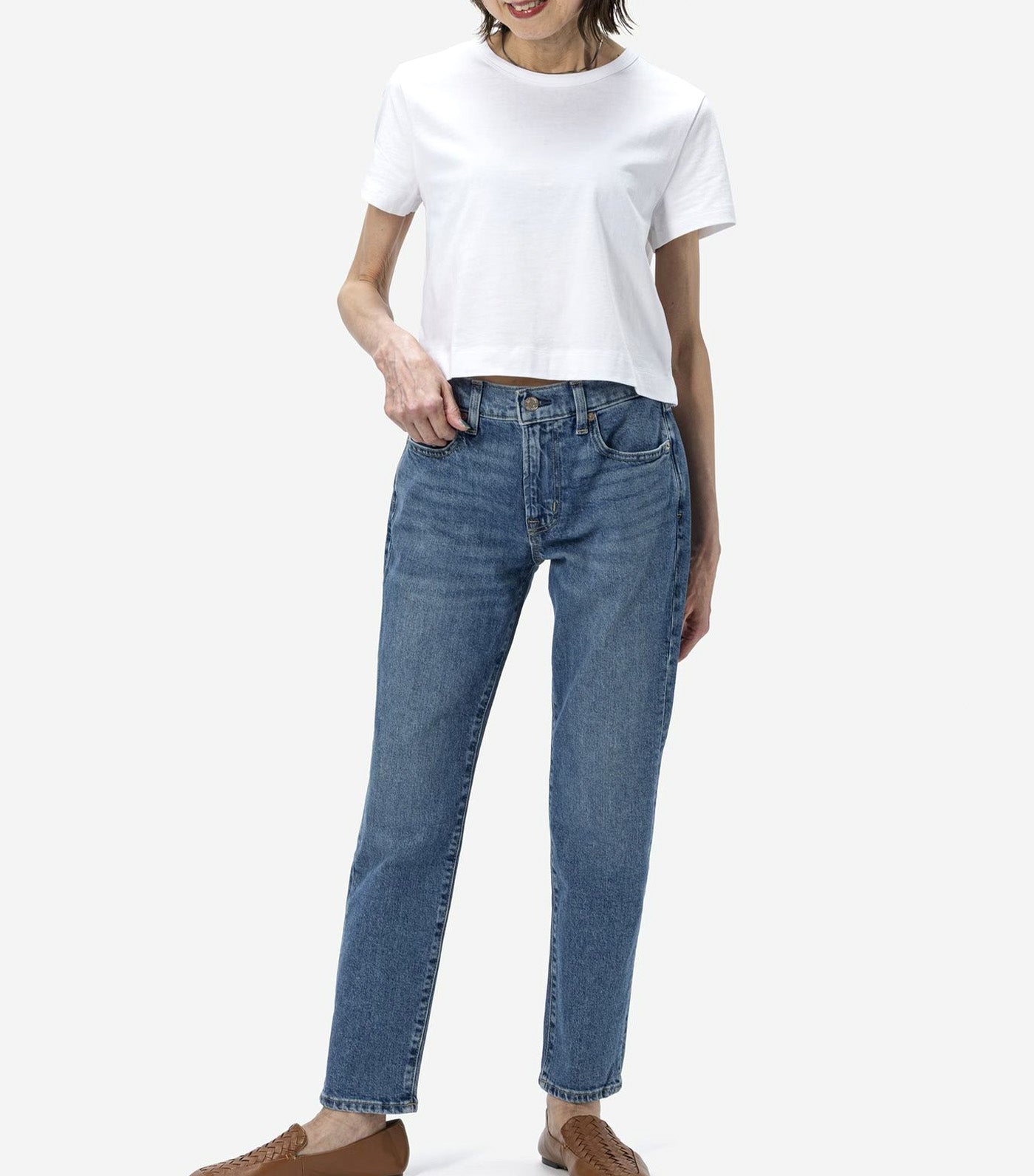 Mid Rise Girlfriend Jeans