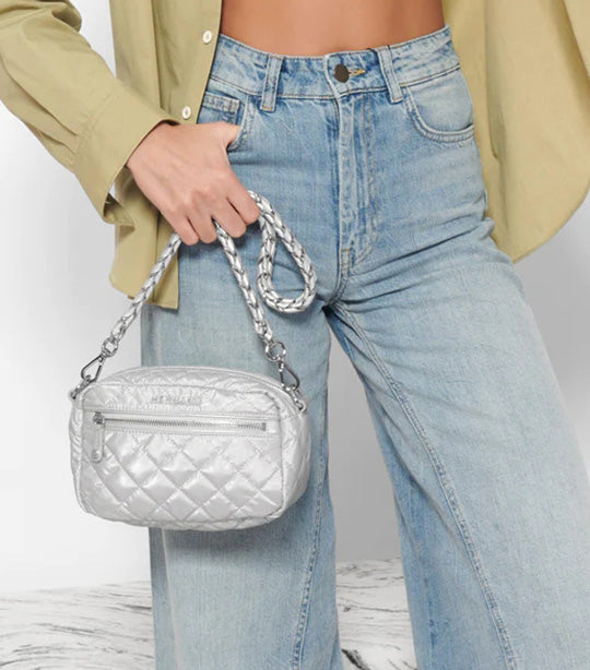 MZ Wallace Mini Crosby Oyster Metallic | Rustan's