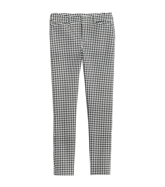 High-Waisted Never-Fade Pixie Skinny Ankle Pants for Women Black White Gingham