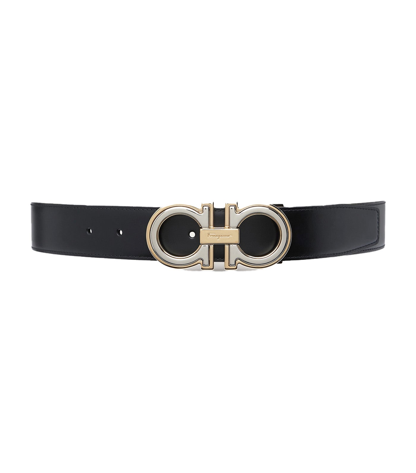 Reversible And Adjustable Gancini Belt Black/Cocoa